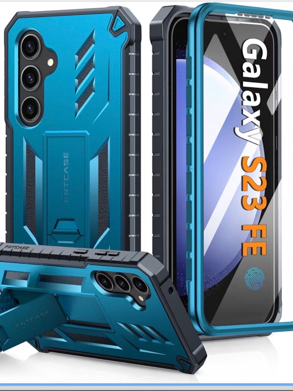Teal and Black Rugged Armor Case for Galaxy S23 FE
